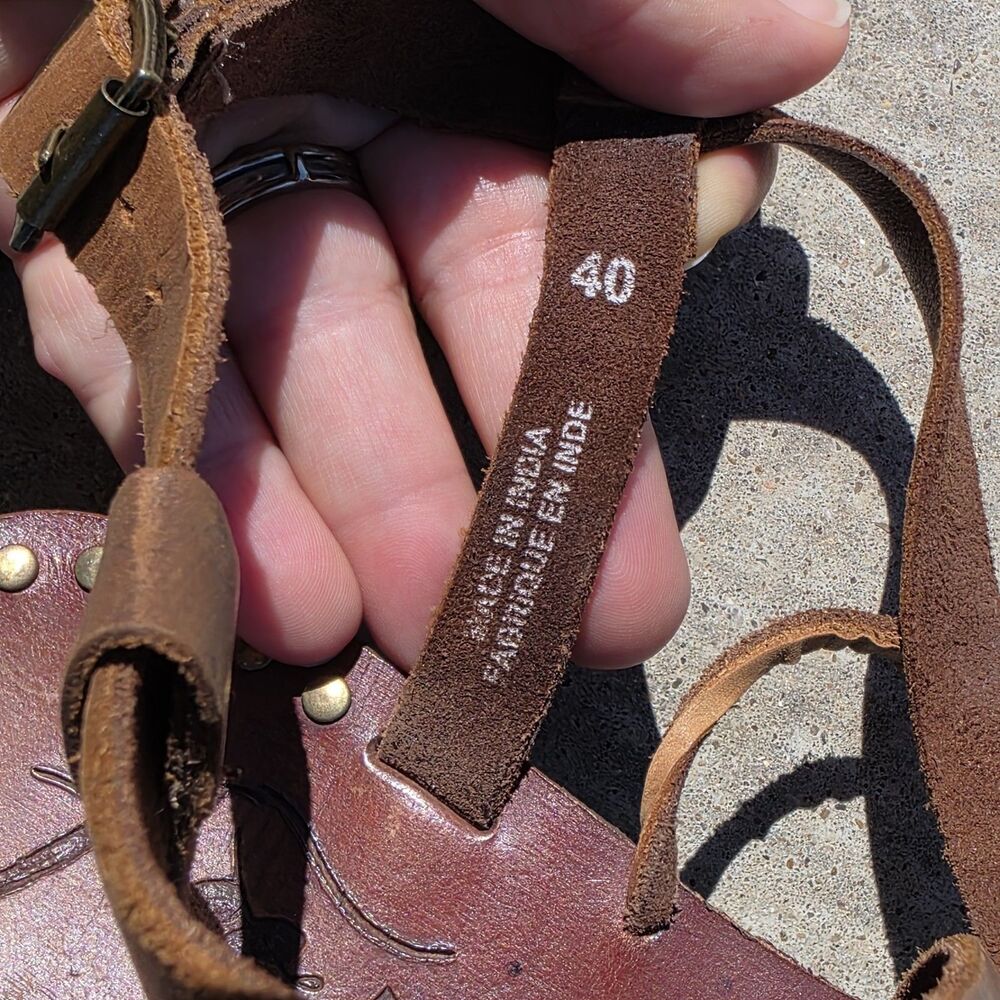 Free People Safari Willow Women's EU 40 Gladiator Sandals Brown Leather Studded - Picture 6 of 6
